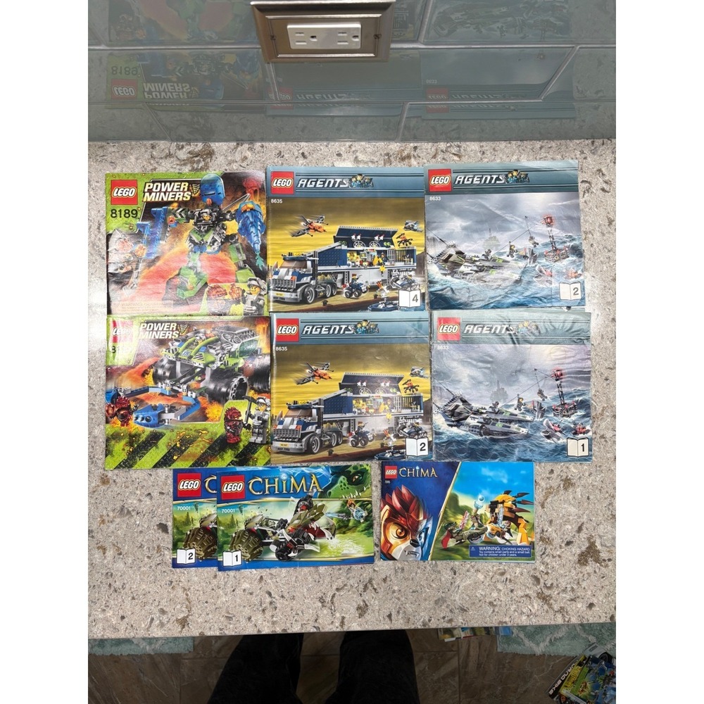Lego Instruction Manual Lot of‎ 9 Power Miners, Agents, Chima